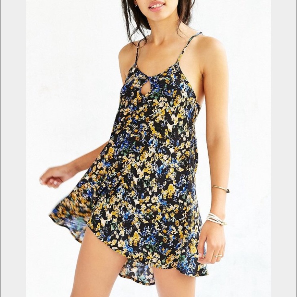 For Love & Lemons Floral Keyhole Swing Dress